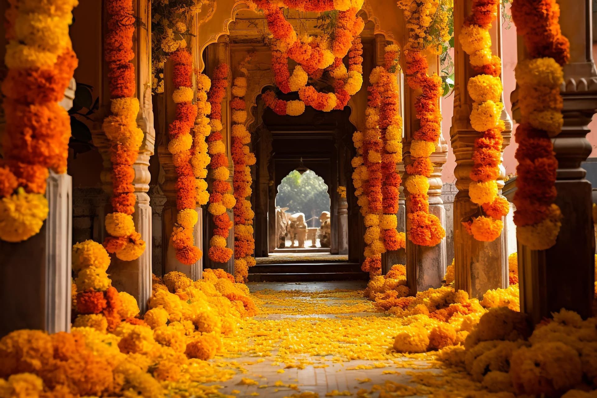 Temple Floral Decoration - Main View